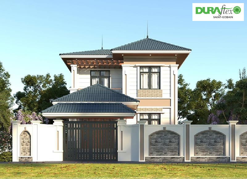 Mẫu 8x12m nhà mái Nhật 2 tầng ở nông thôn 800 triệu hiện đại, đẹp mê mẩn 