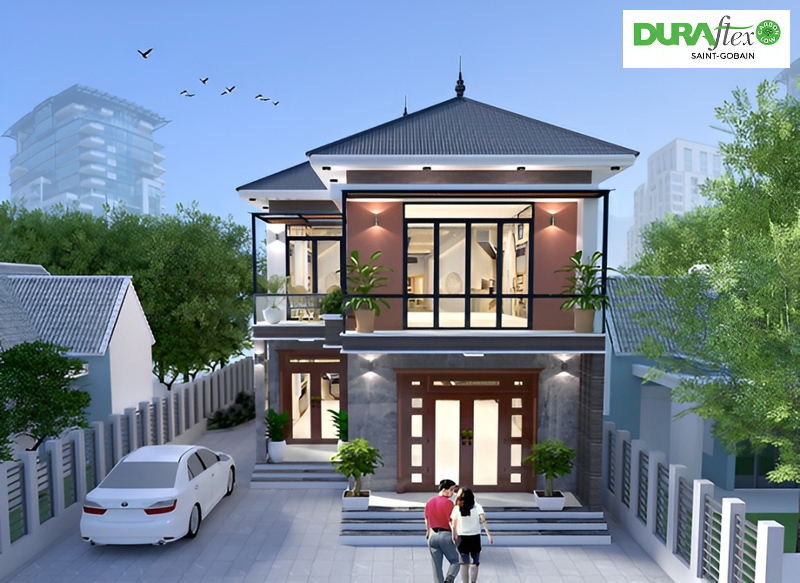 Mẫu nhà 2 tầng nông thôn 800 triệu với xu hướng ưu tiên không gian mở