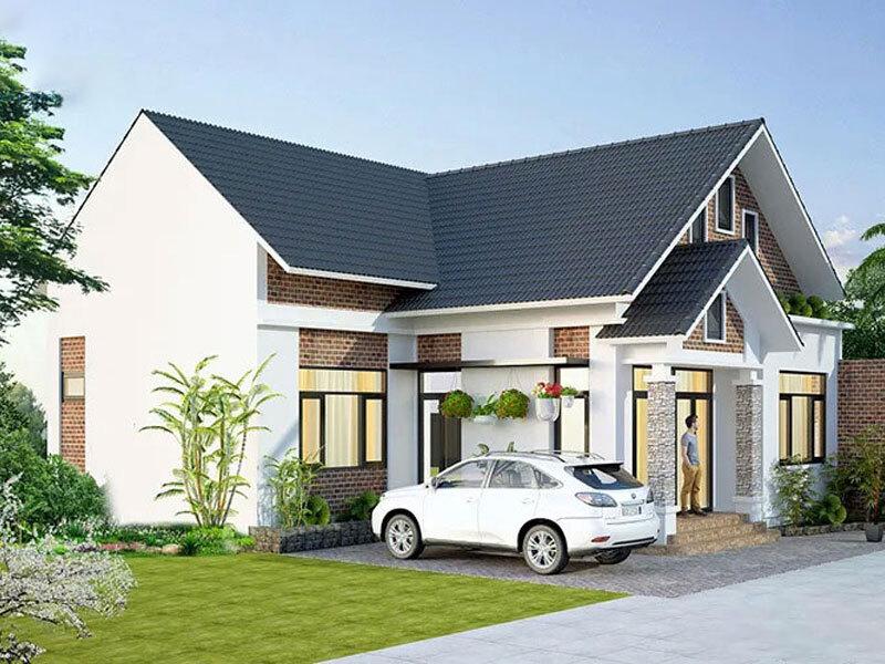 Mẫu nhà cấp 4 chữ L 3 phòng ngủ giá 500 triệu ở nông thôn đẹp, hiện đại, xu hướng mới nhất