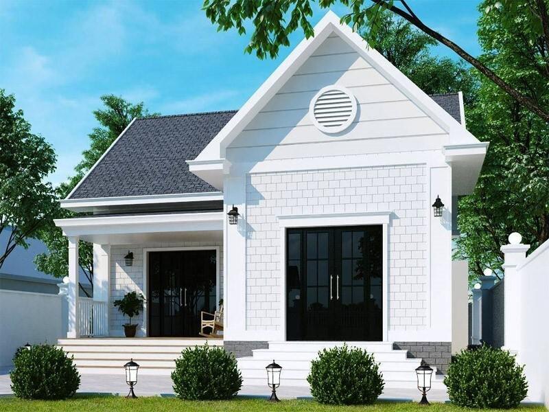 Mẫu nhà cấp 4 giá 500 triệu chữ L thường sử dụng các tông màu trắng sáng