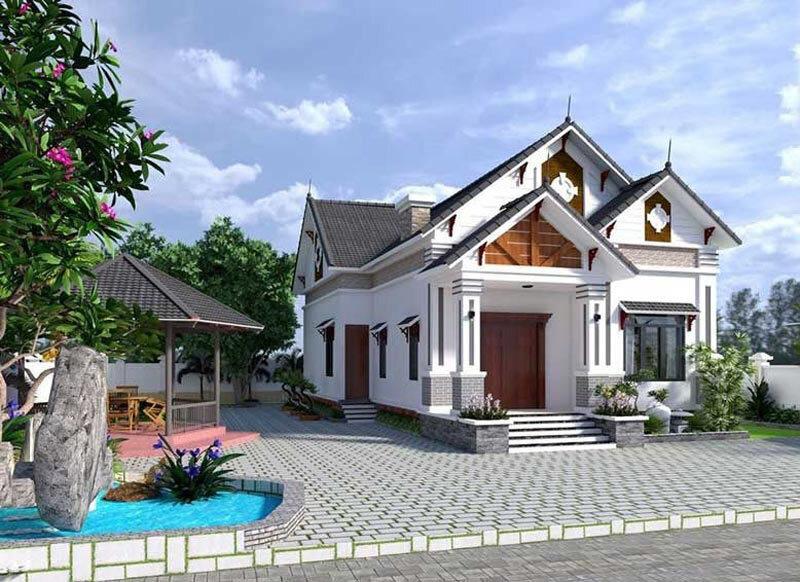 Thiết kế mẫu nhà cấp 4 giá 500 triệu có 3 phòng ngủ đẹp, thẩm mỹ