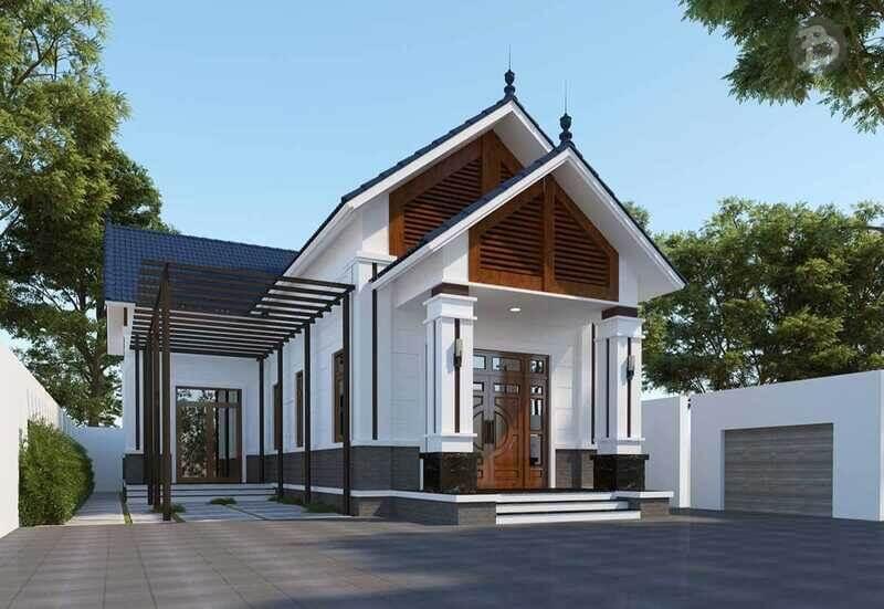 Mẫu nhà cấp 4 nông thôn giá 500 triệu có thiết kế đơn giản, tiện nghi