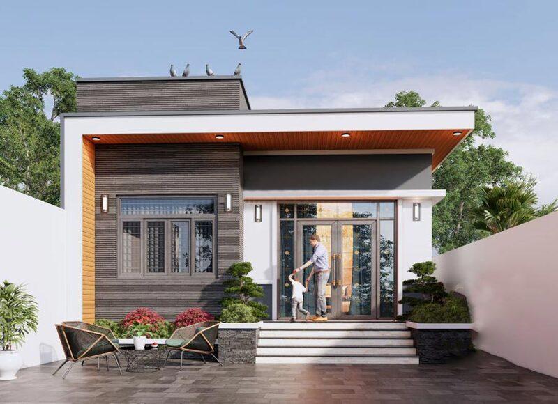 Mẫu thiết kế nhà cấp 4 500 triệu mái bằng độc đáo, dễ ứng dụng