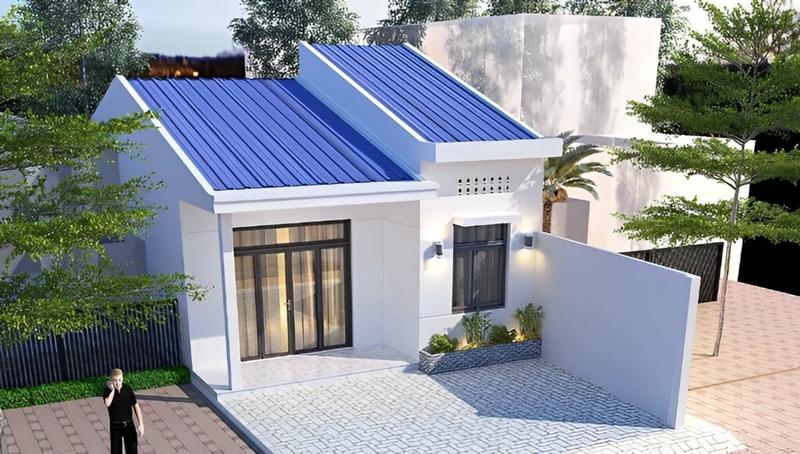 Mẫu nhà cấp 4 giá 500 triệu mái tôn đơn giản, tiết kiệm ngân sách