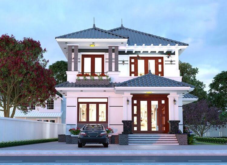 Mẫu nhà vuông 2 tầng mái Nhật đẹp, tiện nghi, đầy đủ công năng 