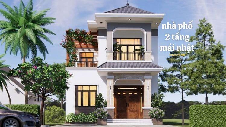 Mẫu nhà vườn 2 tầng mái Nhật đẹp, gần gũi với thiên nhiên