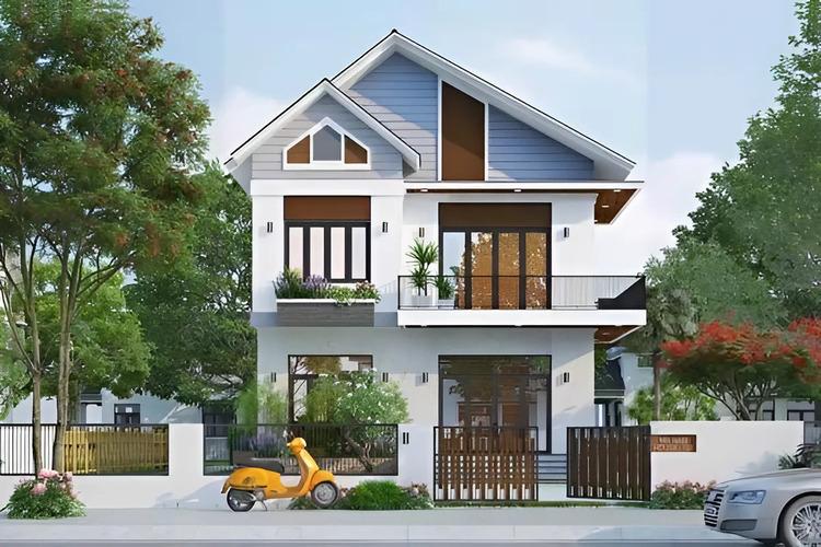 Mẫu nhà mái Thái 2 tầng 120m2 thiết kế tinh tế với các họa tiết ấn tượng