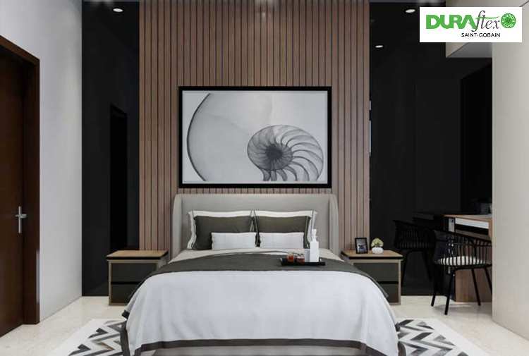 Mẫu phòng ngủ nhà 2 tầng chữ L 100m2 của hai vợ chồng trẻ 