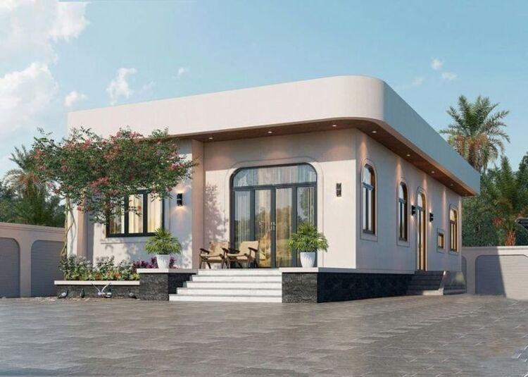 Mẫu nhà cấp 4 mái bằng 3 phòng ngủ 500 triệu với thiết kế trẻ trung, hiện đại