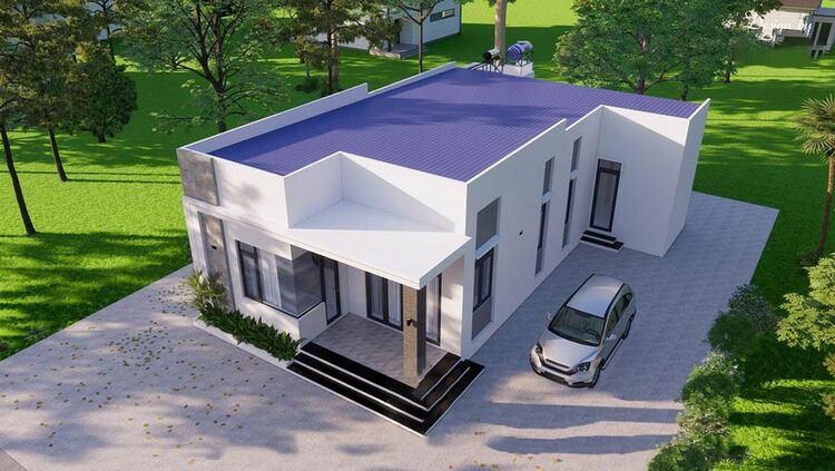 Mẫu nhà cấp 4 3 phòng ngủ 500 triệu mái tôn đơn giản, tiện nghi, giá rẻ