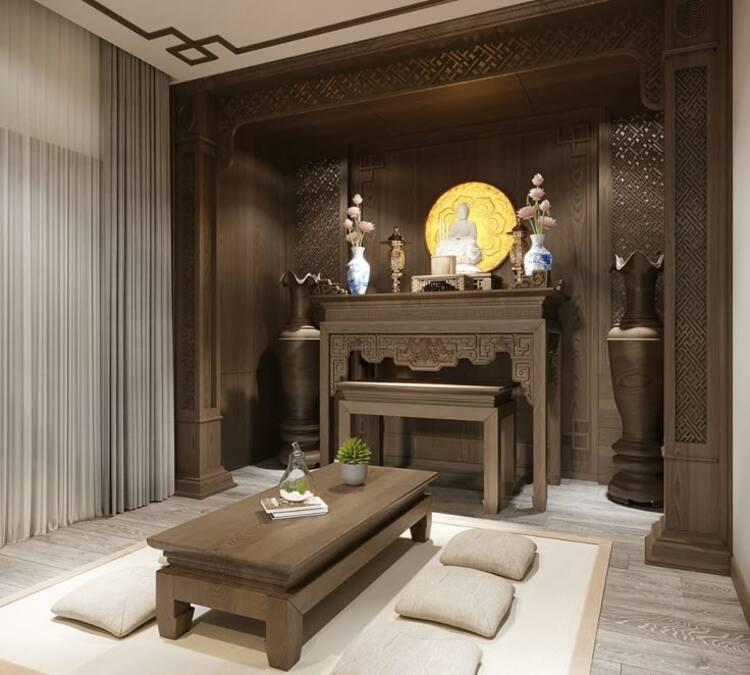 Mẫu nhà cấp 4 3 phòng ngủ 500 triệu có 1 phòng thờ trang trọng, chuẩn phong thuỷ