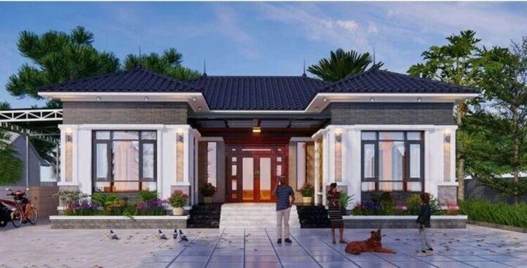 Mẫu nhà cấp 4 3 phòng ngủ 500 triệu hình chữ U đẹp, thông thoáng