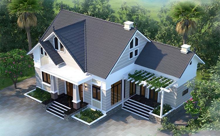 Mẫu nhà cấp 4 chữ L 3 phòng ngủ, 1 phòng thờ vừa mang nét hiện đại, vừa giữ gìn được giá trị truyền thống