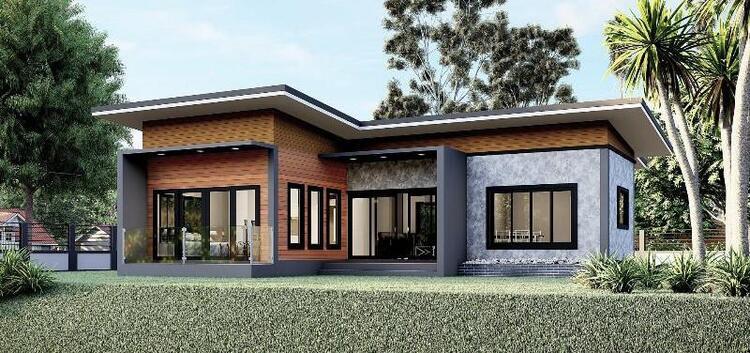 Mẫu nhà cấp 4 nông thôn chữ L 3 phòng ngủ đẹp, thoáng đãng, xanh mát