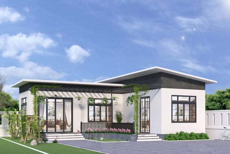 Mẫu nhà cấp 4 chữ L 3 phòng ngủ đẹp, hiện đại đang là xu hướng thiết kế trong năm 2025