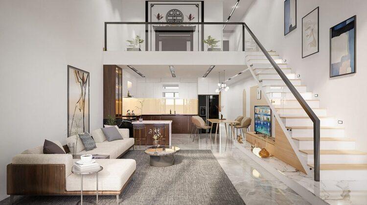 Mẫu nhà cấp 4 chữ L 3 phòng ngủ có gác lửng hiện đại, xu hướng