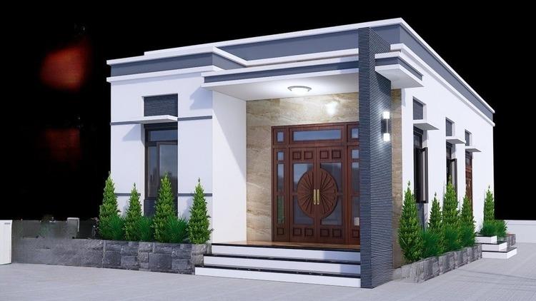 Mẫu nhà cấp 4 mái bằng 3 phòng ngủ mang lại không gian sống tiện nghi, thoáng đãng