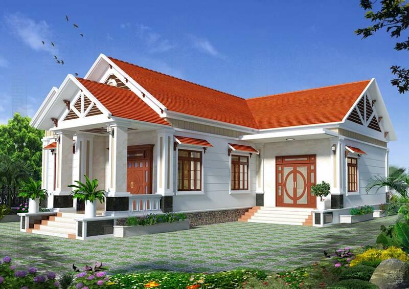 Mẫu nhà chữ L 1 tầng mái Thái đang được rất nhiều gia đình Việt yêu thích