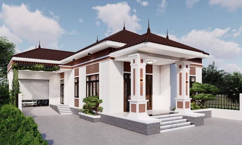 Mẫu nhà chữ L cấp 4 đơn giản mà đẹp, tiết kiệm chi phí