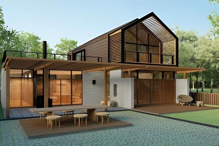 Mẫu nhà lắp ghép 3 phòng ngủ giá 500 triệu có không gian sống mở, chan hòa thiên nhiên