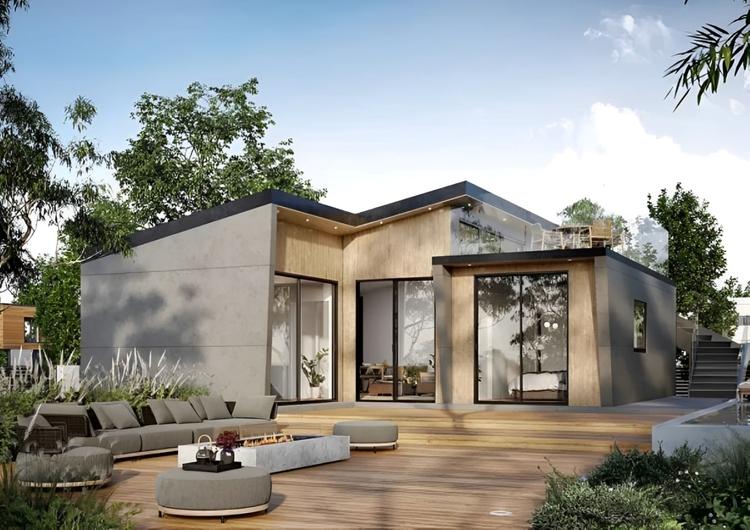 Mẫu nhà lắp ghép 3 phòng ngủ 1 tầng đẹp, hiện đại, tiết kiệm chi phí