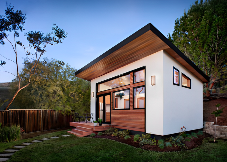 Mẫu nhà lắp ghép 50m2 với thiết kế hiện đại, không gian rộng rãi