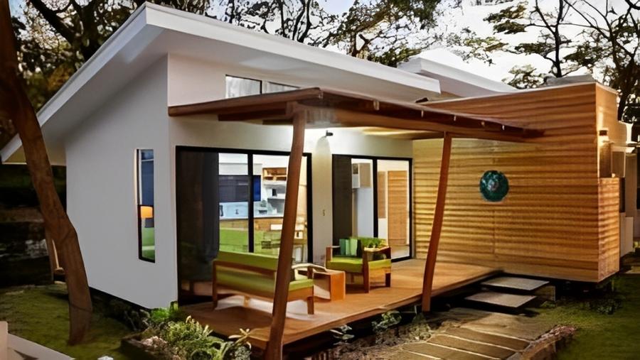 Mẫu nhà lắp ghép 50m2 phong cách hiện đại, chú trọng vào sự tinh tế và tiện nghi