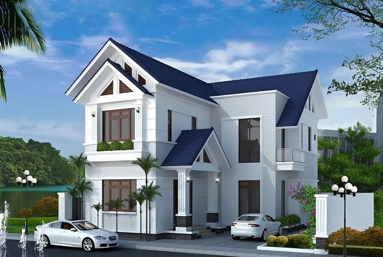 Thiết kế nhà 2 tầng mái Thái giá 700 triệu mang đến không gian sống sang trọng