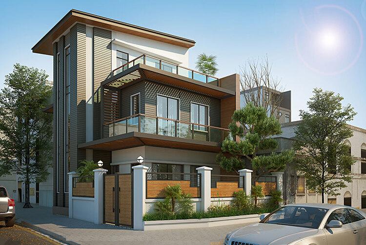 Thiết kế biệt thự 2 tầng 1 tum vừa tăng thêm diện tích sử dụng, vừa tạo điểm nhấn kiến trúc hiện đại cho ngôi nhà