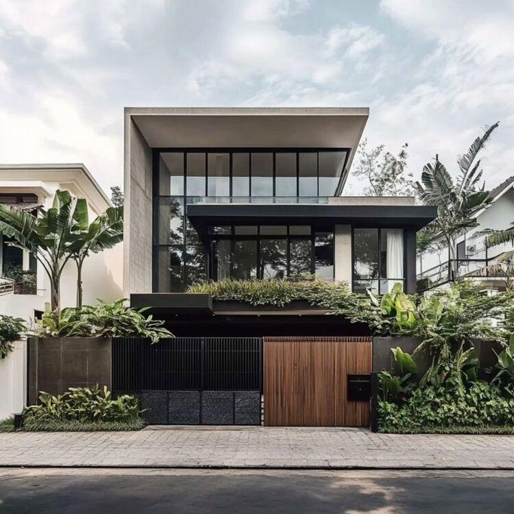 Mẫu thiết kế biệt thự 3 tầng đẹp, có không gian mở kết nối với thiên nhiên