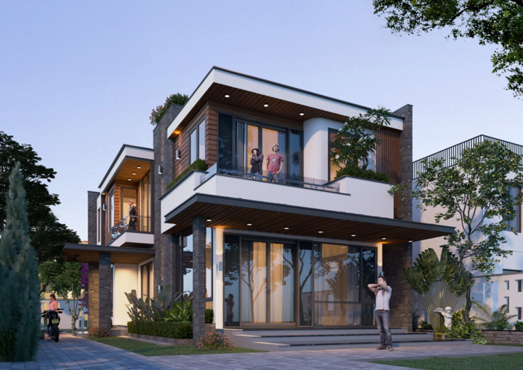 Thiết kế biệt thự 2 tầng giúp tối ưu diện tích đất mà vẫn đảm bảo đầy đủ công năng