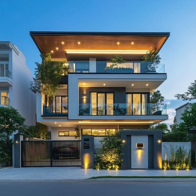 Thiết kế biệt thự hiện đại tối ưu ánh sáng và gió tự nhiên