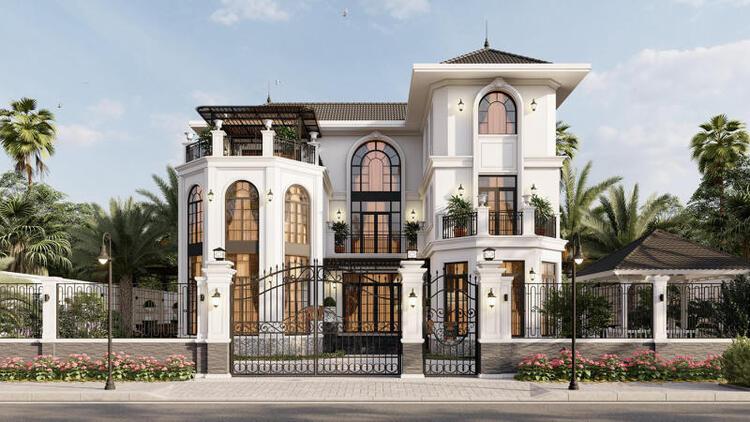 Thiết kế biệt thự theo nét đẹp Đông Dương đẹp, sang trọng, thu hút