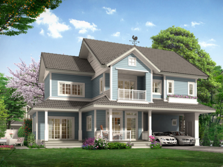 Thiết kế biệt thự kiểu Mỹ tối giản nhưng đầy cuốn hút