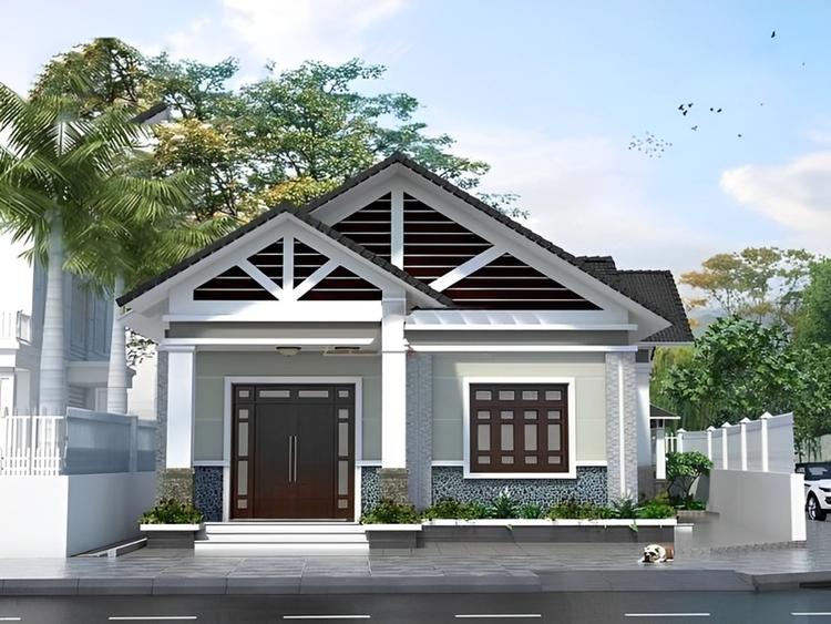 Mẫu nhà cấp 4 mái Thái 3 phòng ngủ 500 triệu ở nông thôn đơn giản, thiết kế thanh thoát 