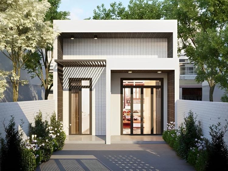 Xây nhà 500 triệu 100m2 ở nông thôn với thiết kế mái bằng hiện đại, tiện lợi