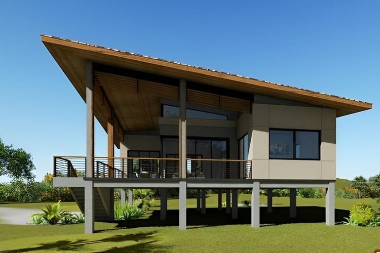 Mẫu nhà sàn bê tông 500 triệu bền đẹp, thiết kế độc đáo