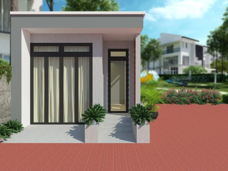 Mẫu xây nhà cấp 4 khoảng 150 triệu mái bằng đơn giản, dễ thi công 