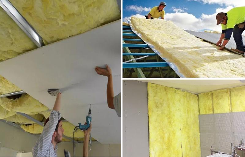 Cách chống nóng cho trần nhà bằng thạch cao và bông thuỷ tinh cách nhiệt