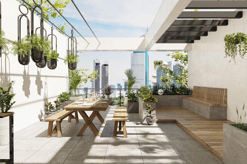 Cách chống nóng sân thượng bằng đổ bê tông nhẹ kết hợp lắp đặt tấm cemboard DURAflex Low Carbon