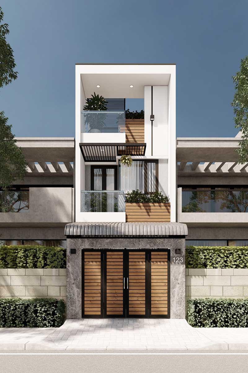 Mẫu nhà 1 trệt 1 lầu 4x15m đẹp, thiết kế có 1 tum tiện nghi, thông minh