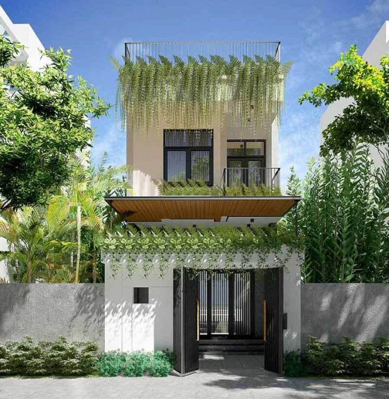 Mẫu nhà 1 trệt 1 lầu 4x15m đẹp, thiết kế gần gũi với thiên nhiên