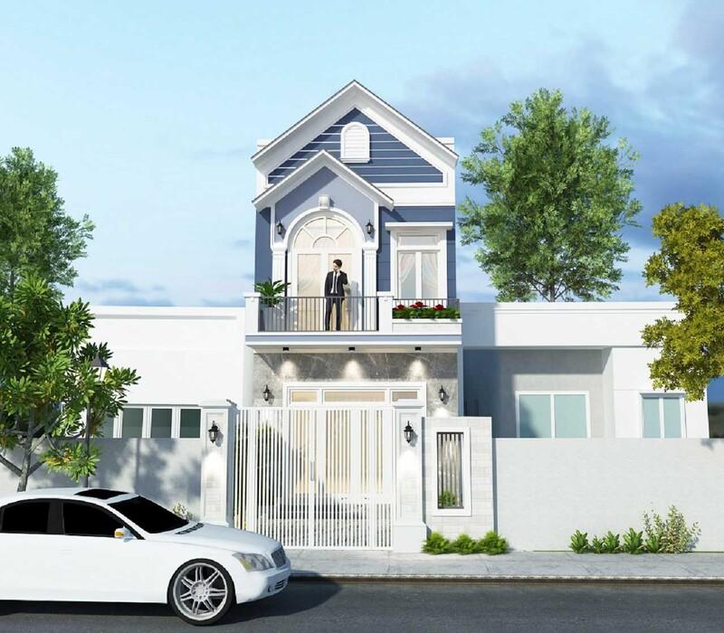 Mẫu nhà 1 trệt 1 lầu 5x15 mái Thái đẹp, hiện đại, thanh thoát