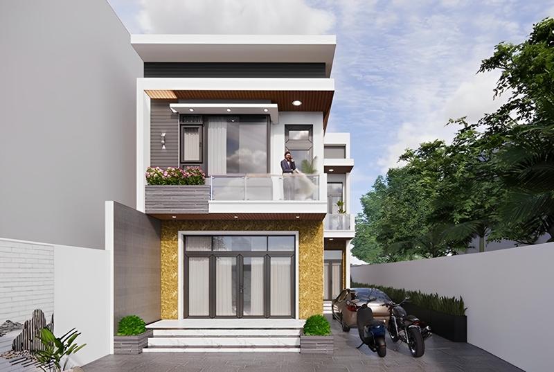 Mẫu nhà 1 trệt 1 lầu 5x15 4 phòng ngủ thiết kế vừa vặn, thông thoáng