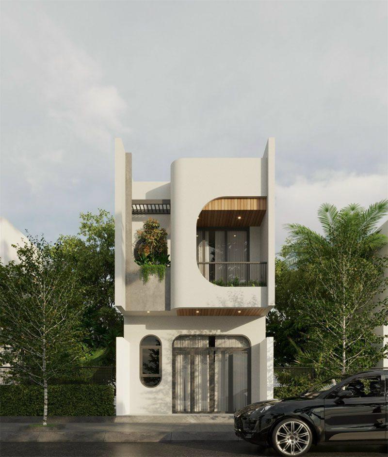 Mẫu nhà 1 trệt 1 lầu dưới 1 tỷ diện tích 5x15 đẹp với đường nét thiết kế uốn cong mềm mại