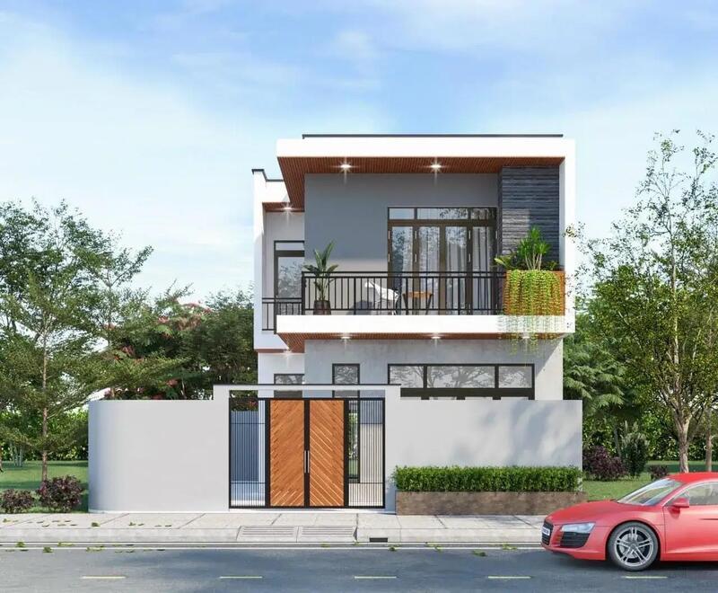 Mẫu nhà 1 trệt 1 lầu 5x15 có gara xe đẹp, hiện đại, chi phí thấp