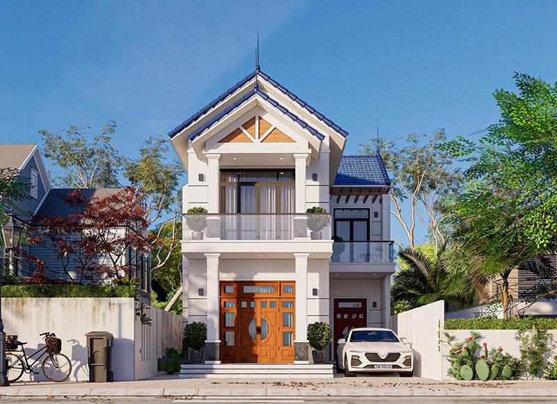 Thiết kế mẫu nhà 1 trệt 1 lầu 5x20 mái Thái đẹp, tiện nghi, ấn tượng