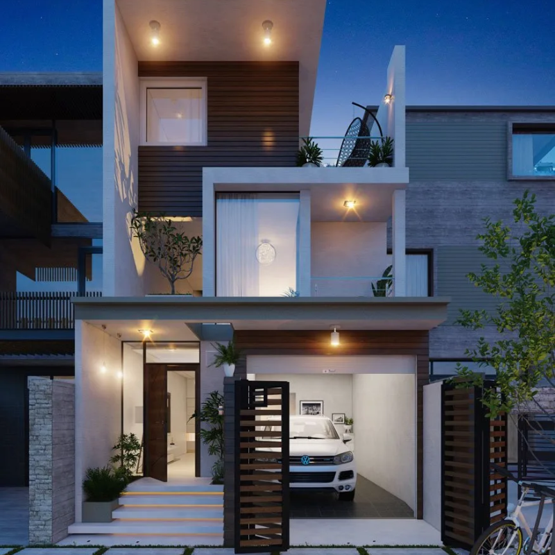 Gara được bố trí ngay tầng trệt, thuận tiện cho việc đỗ xe và di chuyển hàng ngày