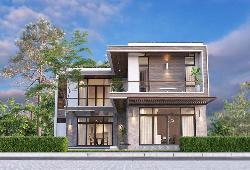 Mẫu nhà 1 trệt 1 lầu 5x20 4 phòng ngủ được bố trí không gian hợp lý để tránh cảm giác chật chội