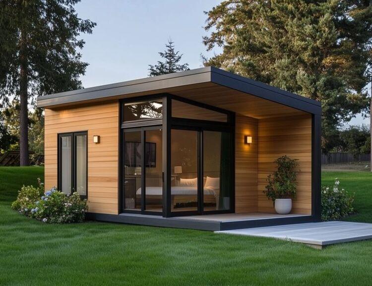 Mẫu nhà lắp ghép 150 triệu với tone màu nâu trầm ấm